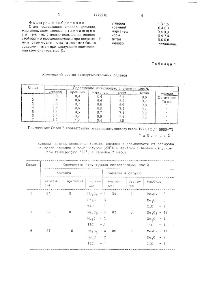 Сталь (патент 1772210)