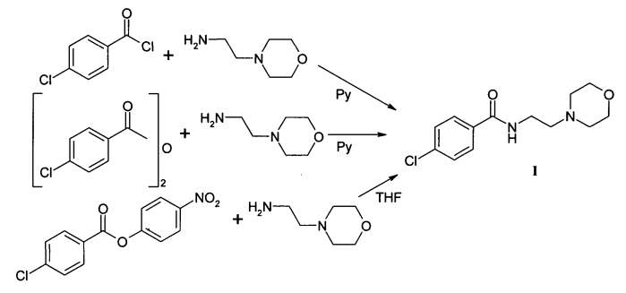Способ получения n-[2-(морфолин-4-ил)этил]-4-хлорбензамида (варианты) (патент 2570898)