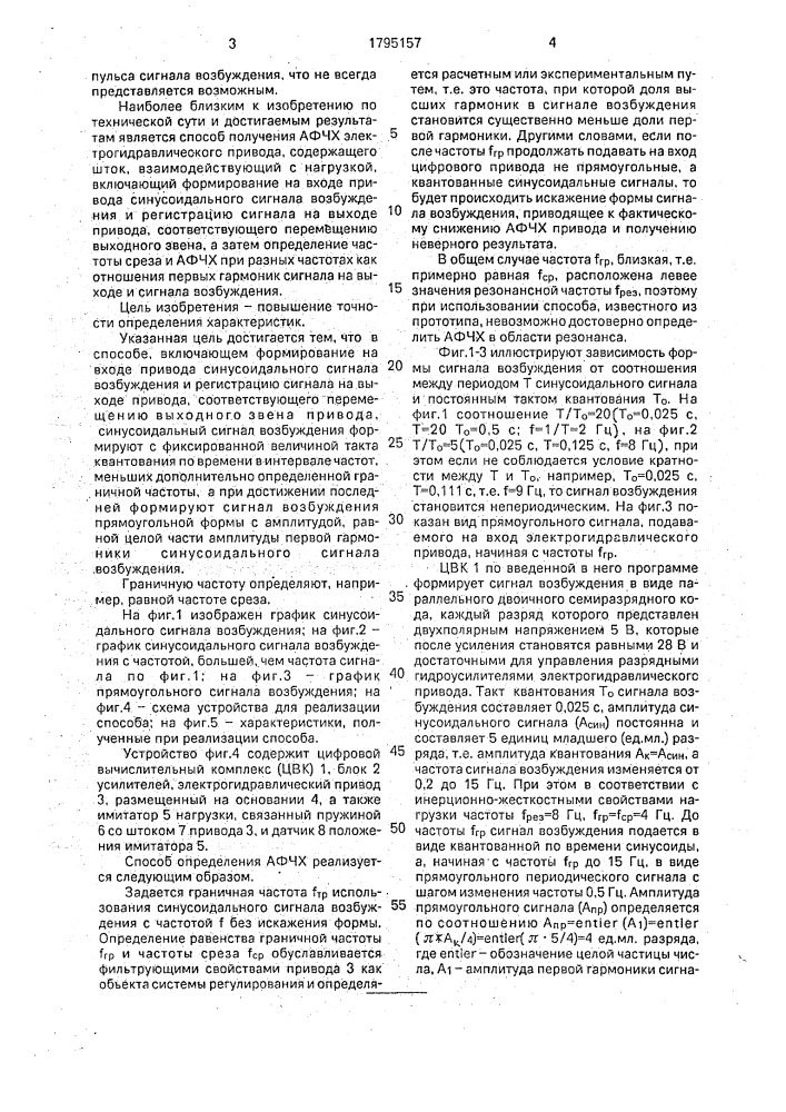 Способ определения амплитудно-фазовых характеристик электрогидравлического цифрового привода (патент 1795157)
