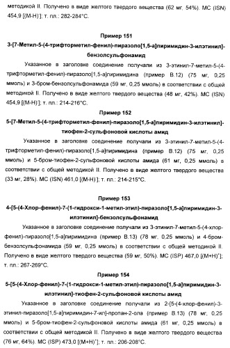 Производные ацетиленил-пиразоло-пиримидина в качестве антагонистов mglur2 (патент 2412943)