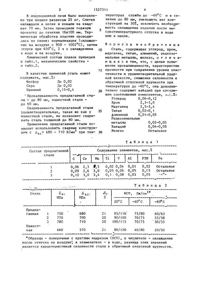 Сталь (патент 1527311)