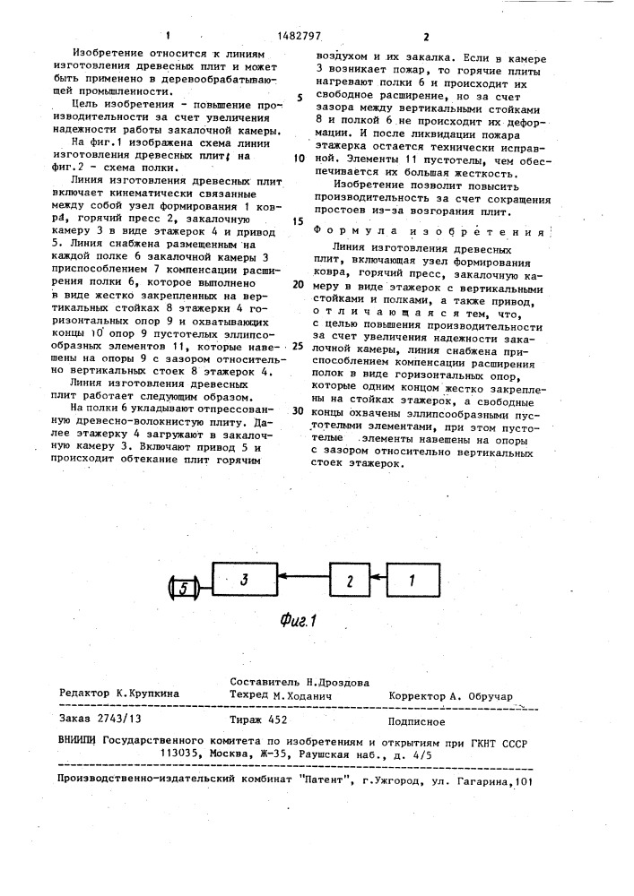 Линия изготовления древесных плит (патент 1482797)