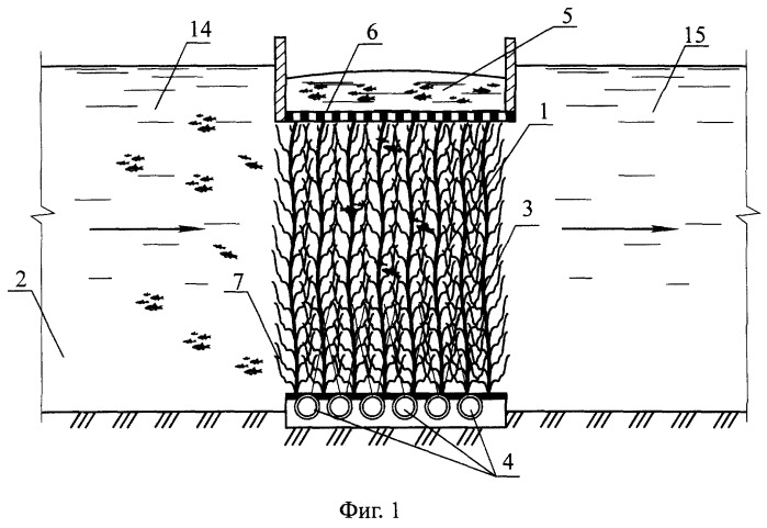 Рыбозащитное устройство водозаборного сооружения (варианты) (патент 2265697)