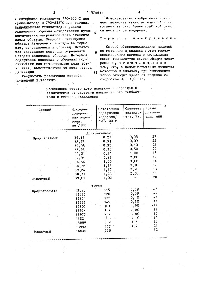 Способ обезводороживания изделий из металлов и сплавов (патент 1574651)