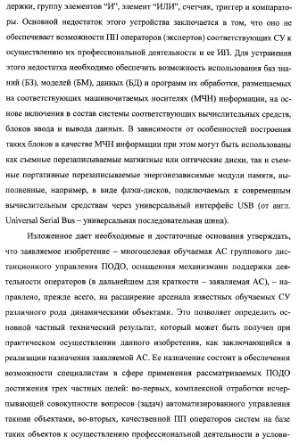 Многоцелевая обучаемая автоматизированная система группового дистанционного управления потенциально опасными динамическими объектами, оснащенная механизмами поддержки деятельности операторов (патент 2373561)