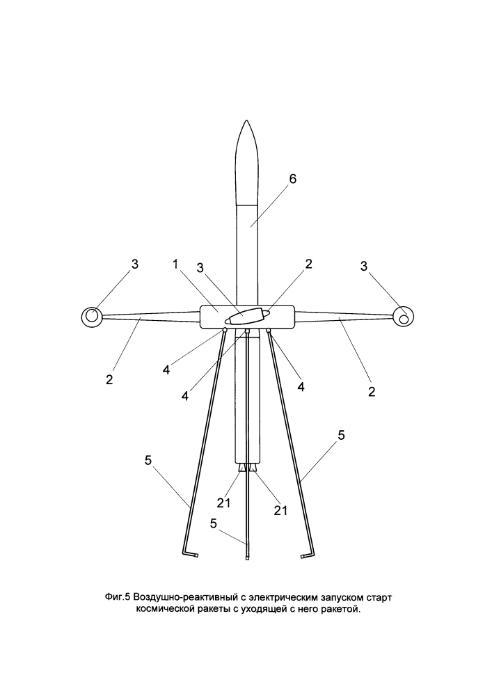 Воздушно-реактивная с электрическим запуском стартовая система космической ракеты (патент 2620172)