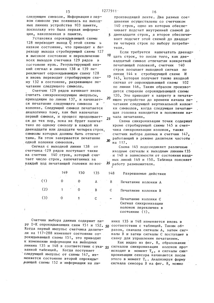 Ротационное печатающее устройство с электрическим разрядом (патент 1277911)