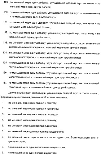 Композиция интенсивного подсластителя с фитостерином и подслащенные ею композиции (патент 2417033)