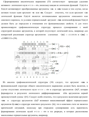 Функциональная структура параллельного позиционно-знакового сумматора аргументов слагаемых двух форматов двоичной системы счисления f(2n) и позиционно-знаковой системы счисления f(+/-) (варианты) (патент 2390050)