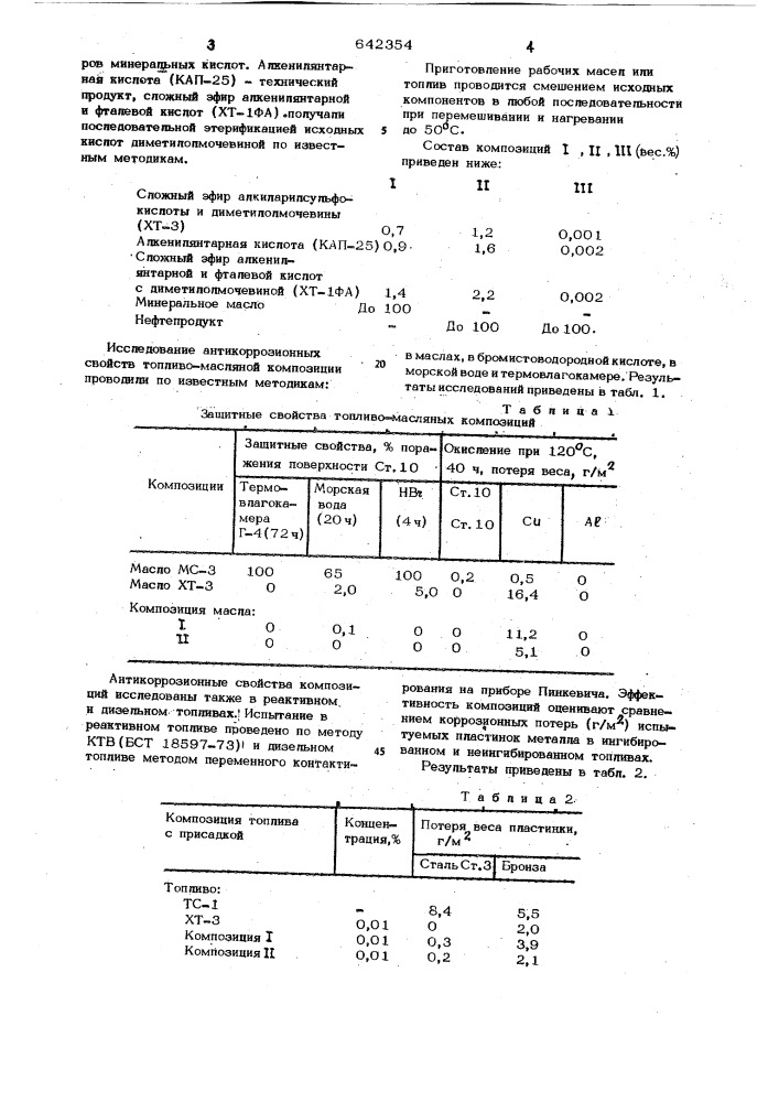 Топливно-масляная композиция (патент 642354)