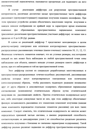 Способ формирования изображений в миллиметровом и субмиллиметровом диапазоне волн (варианты), система формирования изображений в миллиметровом и субмиллиметровом диапазоне волн (варианты), диффузорный осветитель (варианты) и приемо-передатчик (варианты) (патент 2349040)