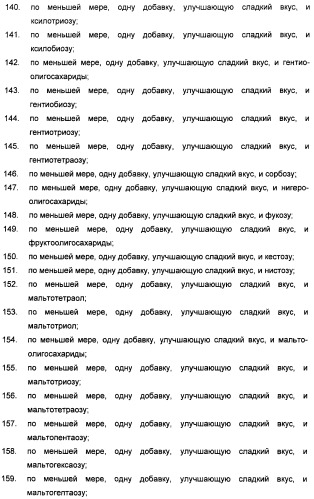 Композиции подсластителя, обладающие повышенной степенью сладости и улучшенными временными и/или вкусовыми характеристиками (патент 2459435)