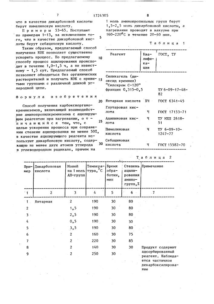 Способ получения карбоксиорганокремнеземов (патент 1724305)