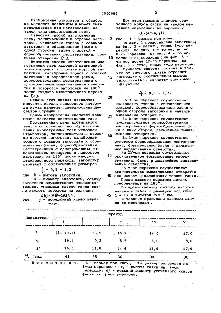 Способ изготовления многогранных гаек (патент 1030088)