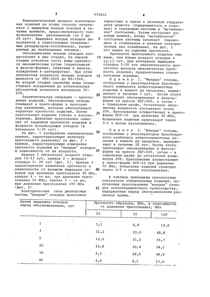 Способ получения строительных изделий (патент 975651)