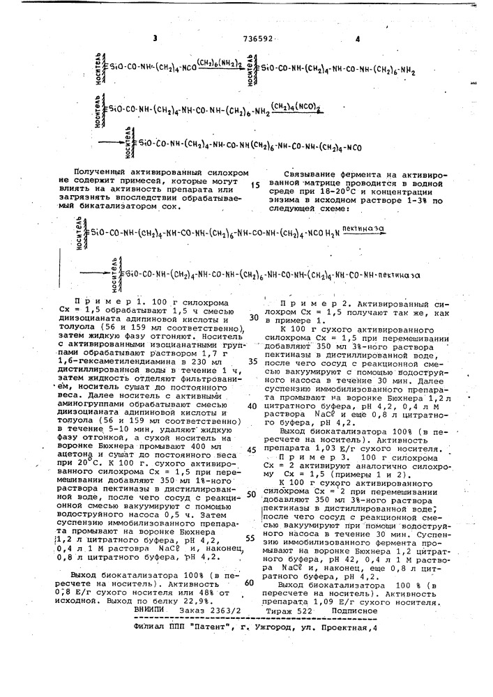 Способ получения иммобилизованной пектиназы (патент 736592)