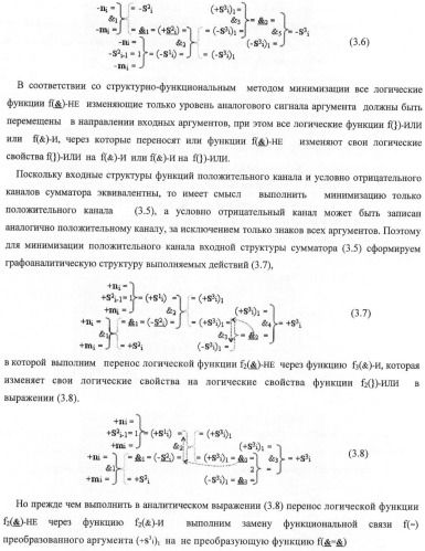 Входная структура параллельного сумматора в позиционно-знаковых кодах f(+/-) (варианты) (патент 2378682)
