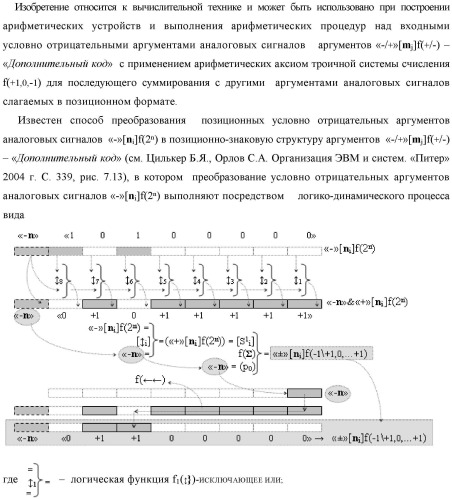 Способ сквозной активизации f1( 11)min → ±0mk неактивных аргументов "±0" → "+1/-1" аналоговых сигналов в "зонах минимизации" структуры "-/+" [mj]f(+/-) - "дополнительный код" в соответствии с арифметической аксиомой троичной системы счисления f(+1,0,-1) при формировании аргументов аналоговых сигналов в позиционно-знаковой условно минимизированной ее структуре ±[mj]fусл(+/-)min (варианты русской логики) (патент 2507682)