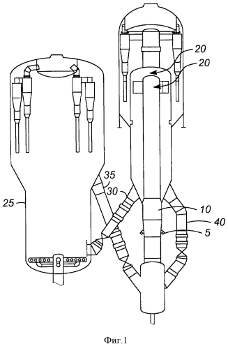 Перегородки для улучшения гидродинамики в лифт-реакторе (патент 2585174)