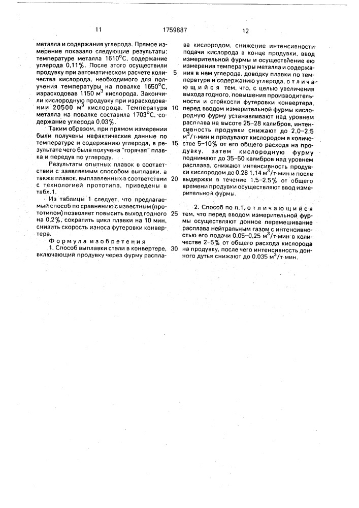 Способ выплавки стали в конвертере (патент 1759887)