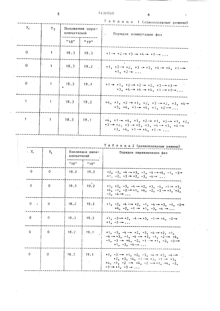 Устройство для многорежимного управления четырехфазным шаговым электродвигателем (патент 1431030)