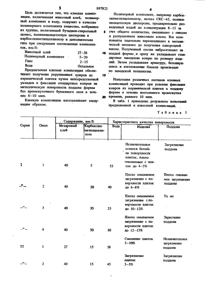 Клеевая композиция (патент 897821)