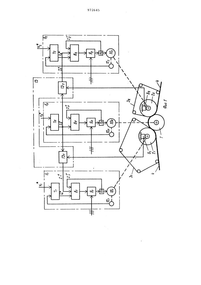 Способ автоматического распределения нагрузок в многодвигательном электроприводе технологического пресса (патент 972645)
