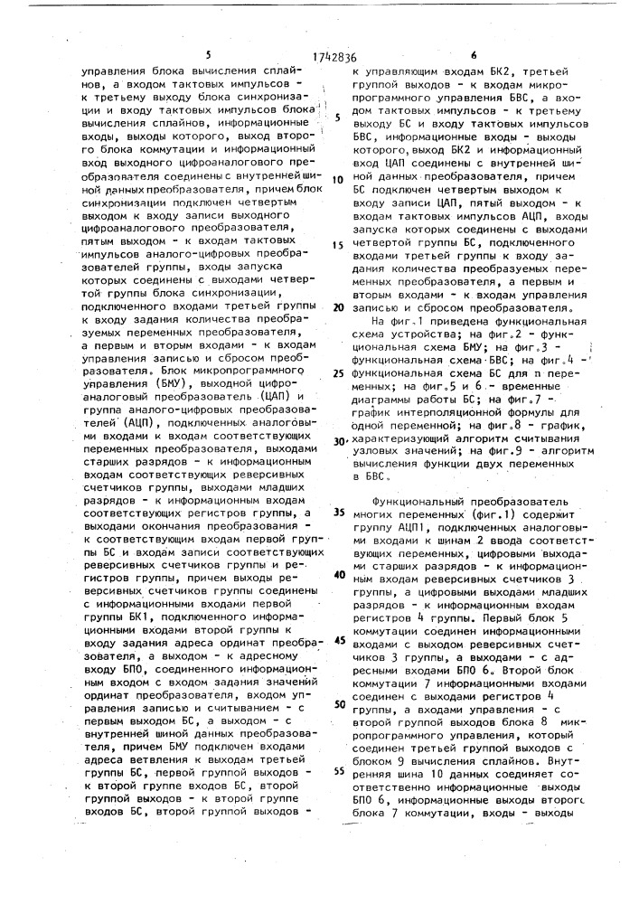 Функциональный преобразователь многих переменных (патент 1742836)