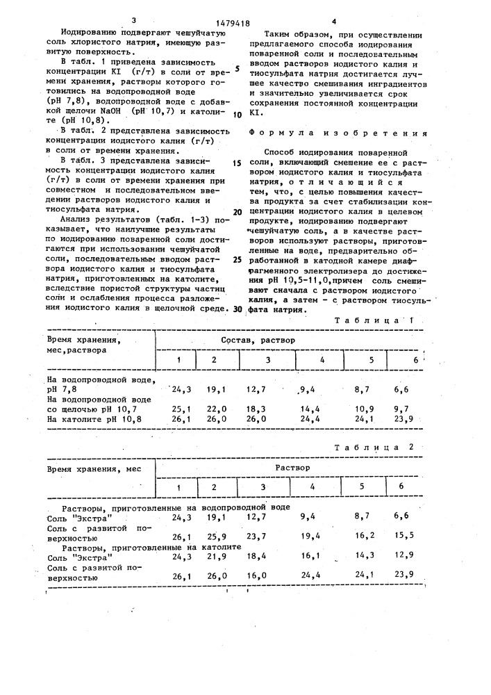 Способ иодирования поваренной соли (патент 1479418)
