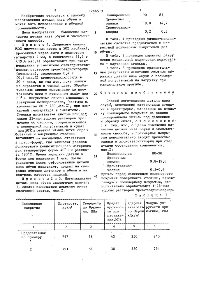 Способ изготовления детали низа обуви (патент 1266513)