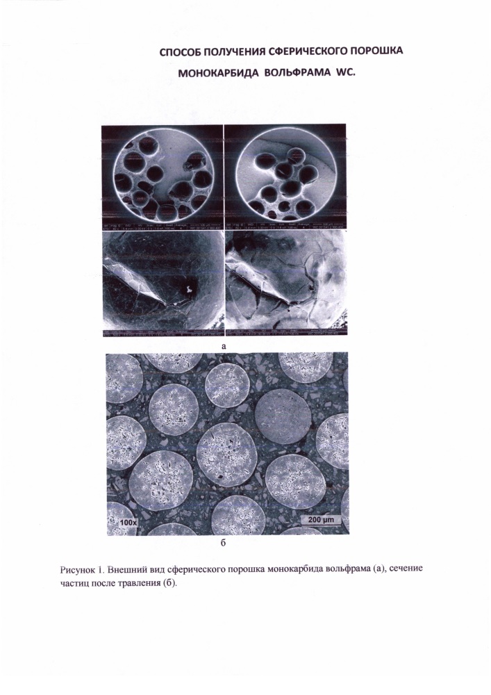 Способ получения сферического порошка монокарбида вольфрама wc (патент 2644483)