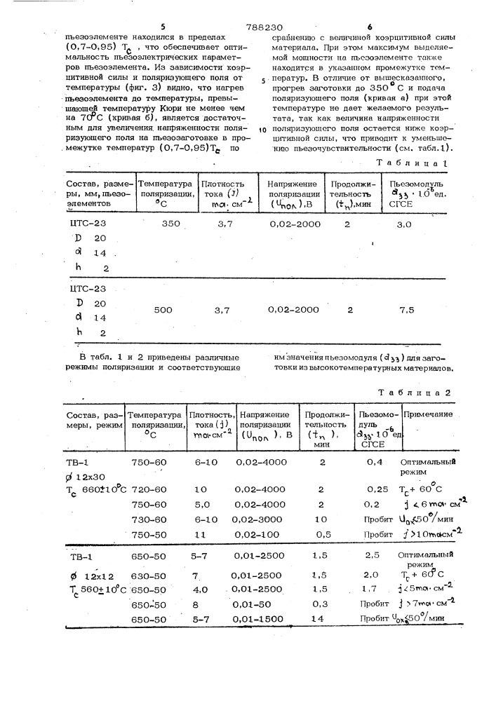 Способ поляризации пьезокерамических материалов (патент 788230)