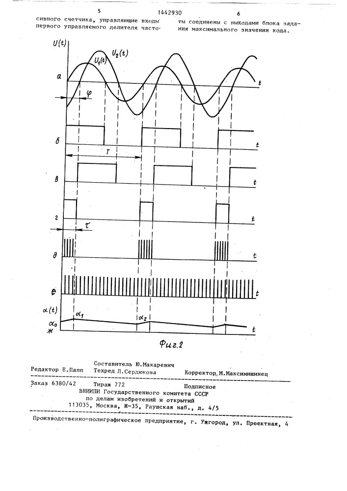 Цифровой фазометр (патент 1442930)