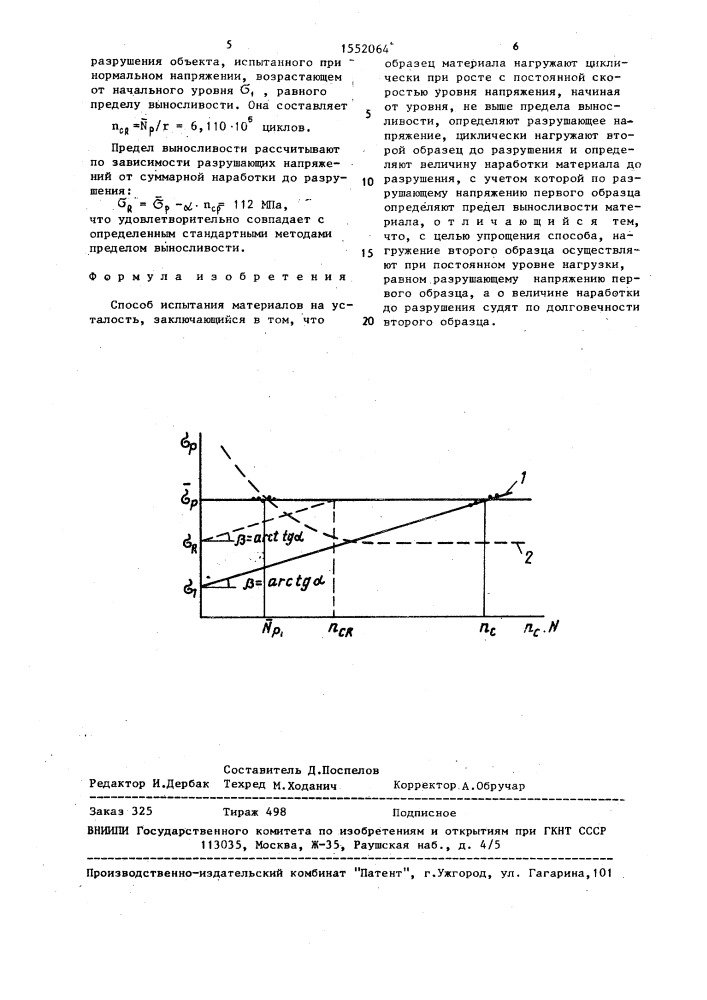 Способ испытания материала на усталость (патент 1552064)