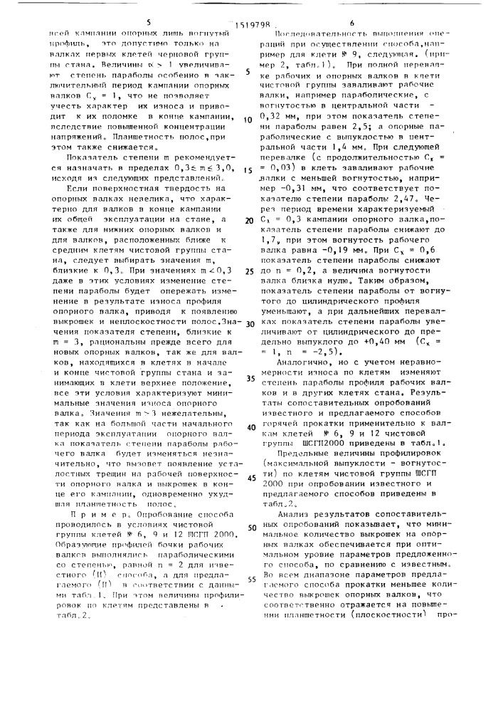 Способ горячей прокатки в чистовой группе широкополосного стана (патент 1519798)