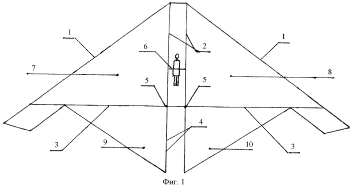 Дельтаплан с раздельными крыльями (патент 2412867)