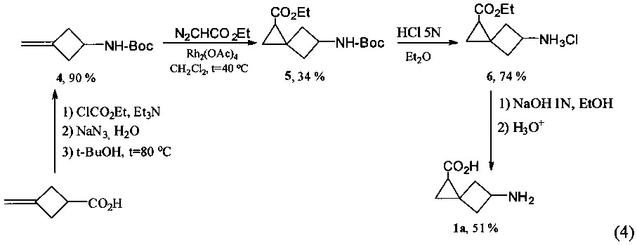 Спиро[2.3]гексановые аминокислоты - конформационно-жесткие аналоги γ-аминомасляной кислоты - и способы их получения (патент 2629357)