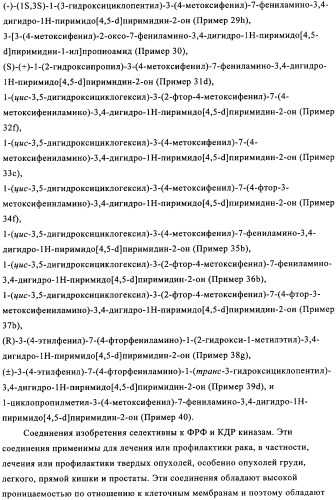 Пиримидиновые соединения, обладающие свойствами селективного ингибирования активности кдр и фрфр (патент 2350617)