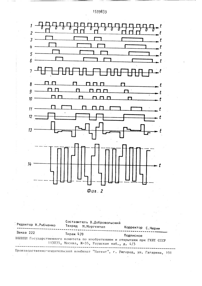 Устройство для магнитной записи цифровой информации (патент 1539833)