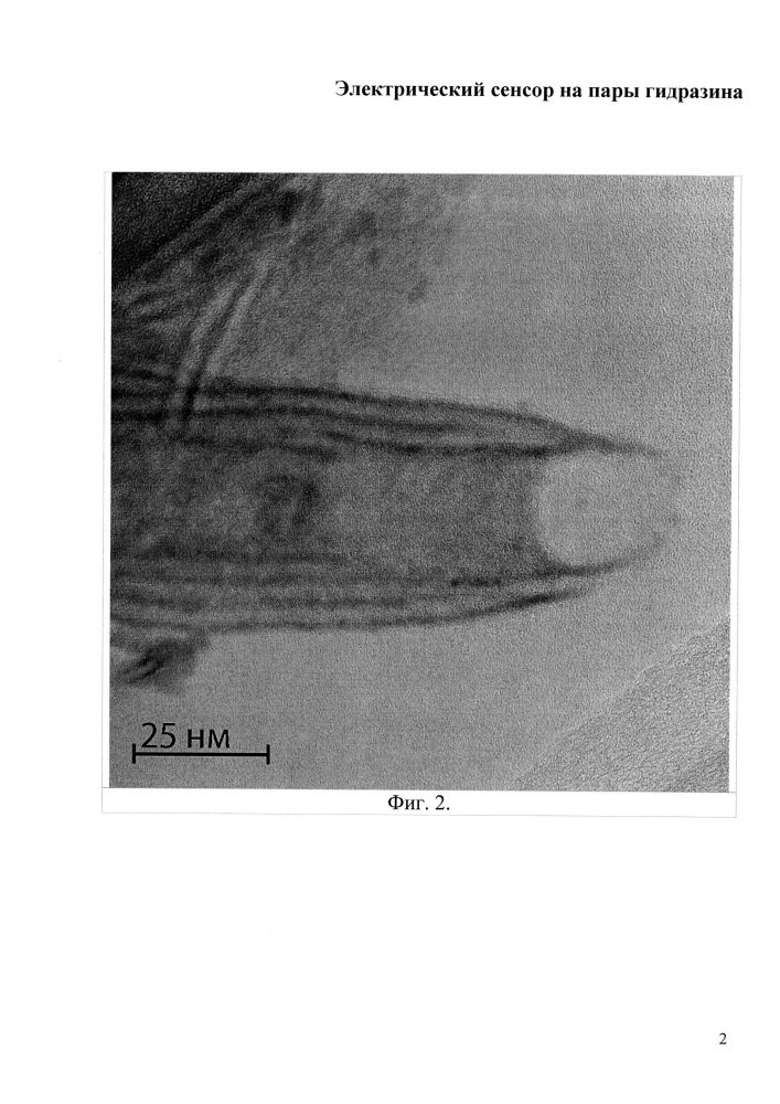 Электрический сенсор на пары гидразина (патент 2646419)