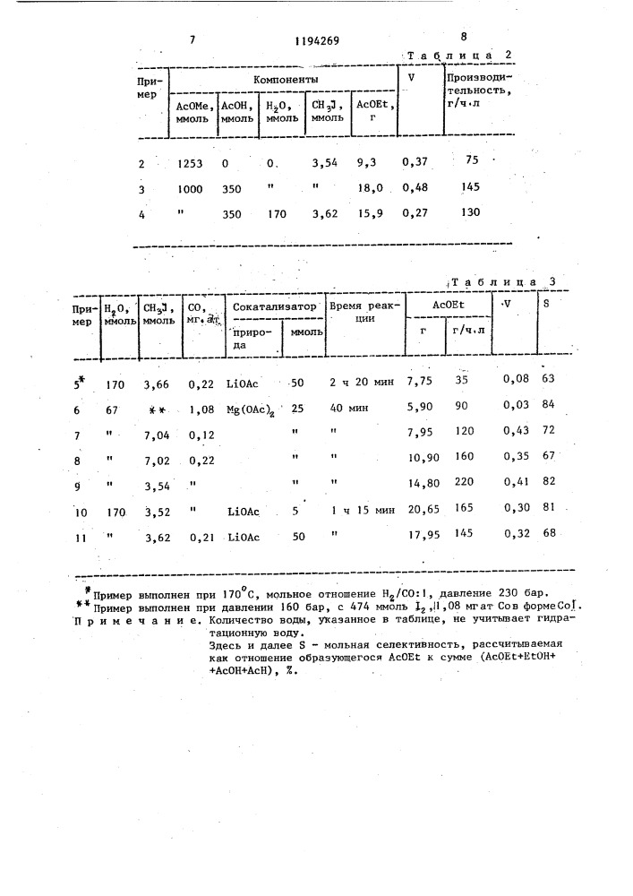 Способ получения этилацетата (патент 1194269)