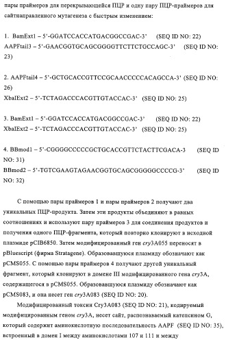 Модифицированные токсины cry3a и кодирующие их нуклеотидные последовательности (патент 2314345)