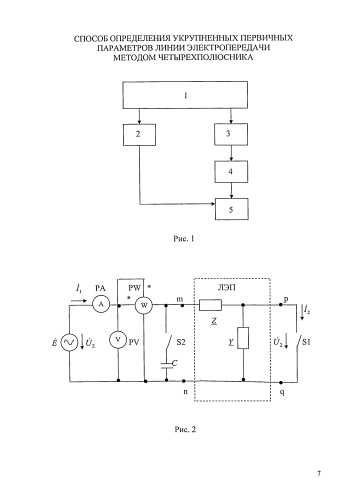 Способ определения укрупненных первичных параметров линии электропередачи методом четырехполюсника (патент 2591031)