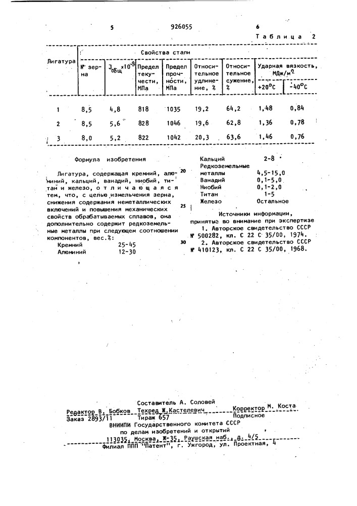 Лигатура (патент 926055)