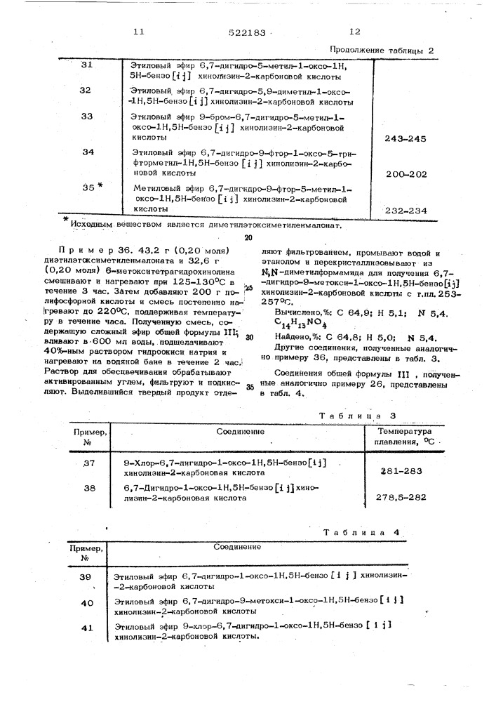 Замещенные бензо( )хинолизин2-карбоновые кислоты или их производные по карбоксильной группе (патент 522183)