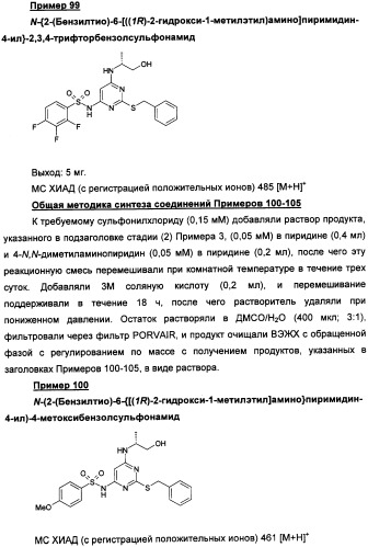 Производные пиримидинсульфонамида в качестве модуляторов рецепторов хемокинов, способы их получения (варианты) и применение (патент 2342366)