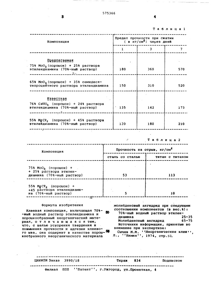 Клеевая композиция (патент 575366)