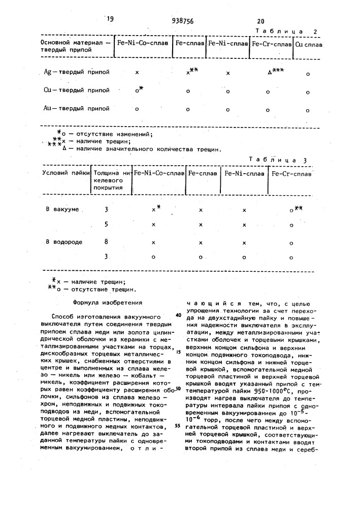 Способ изготовления вакуумного выключателя (патент 938756)