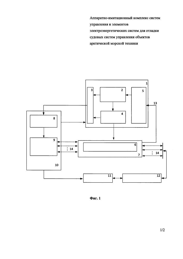 Аппаратно-имитационный комплекс систем управления и элементов электроэнергетических систем для отладки судовых систем управления объектов арктической морской техники (патент 2668004)