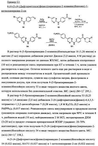 Соединения и композиции 5-(4-(галогеналкокси)фенил)пиримидин-2-амина в качестве ингибиторов киназ (патент 2455288)